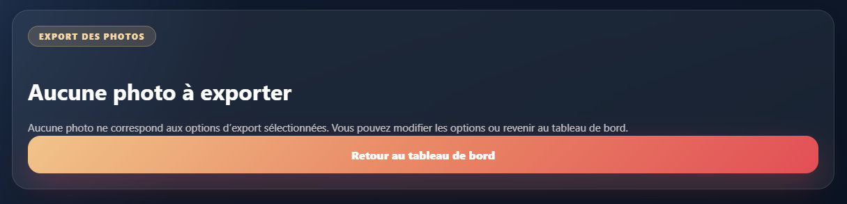 Message en cas d’absence de photos