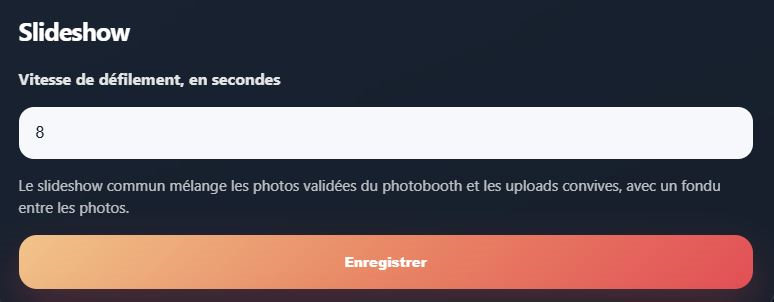 Réglage de la vitesse d’affichage depuis la page paramètres
