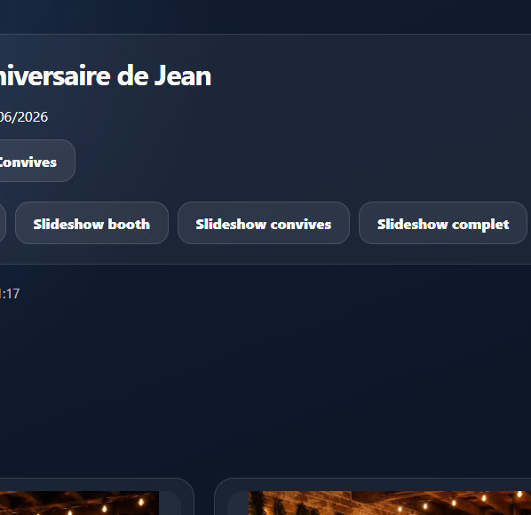 Liens vers les diaporama depuis la page de modération